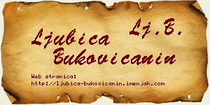 Ljubica Bukovičanin vizit kartica